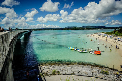 Scenic view of beach against sky