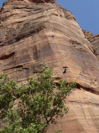 Low angle view of rock formations