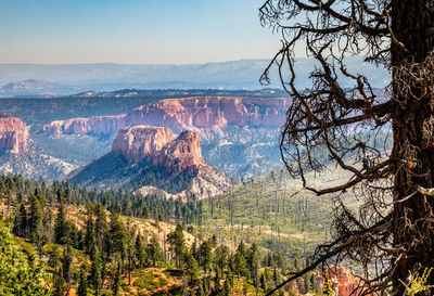 Scenic view of landscape and mountains against sky