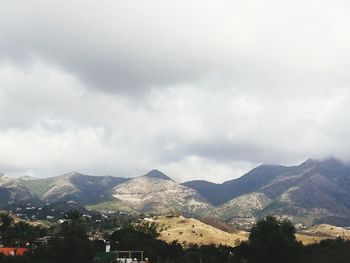 Scenic view of mountains against sky