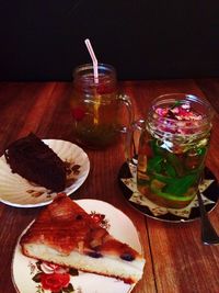 Close-up of ice cream in plate on table