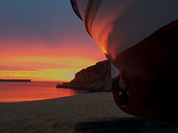 Scenic view of sea at sunset