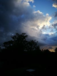 Silhouette trees against sky