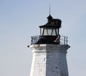 Low angle view of lighthouse against sky