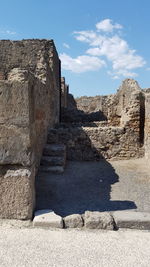 View of old ruin building against sky