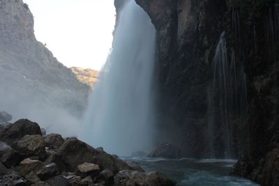 Scenic view of waterfall