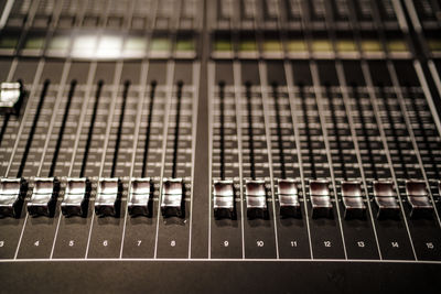 Close-up of sound mixer