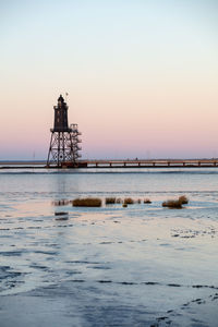 Historical light house of obereversand in dorum neufeld, germany.