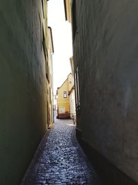 Alley amidst houses in city
