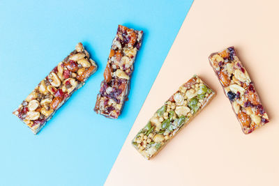 High angle view of food on white background