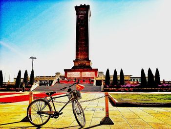 Bicycle against clear sky