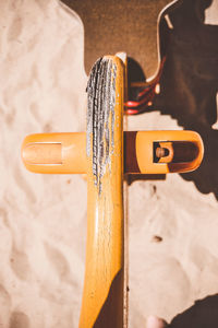 Close-up of metallic structure against wall