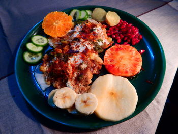 Close-up of salad in plate on table