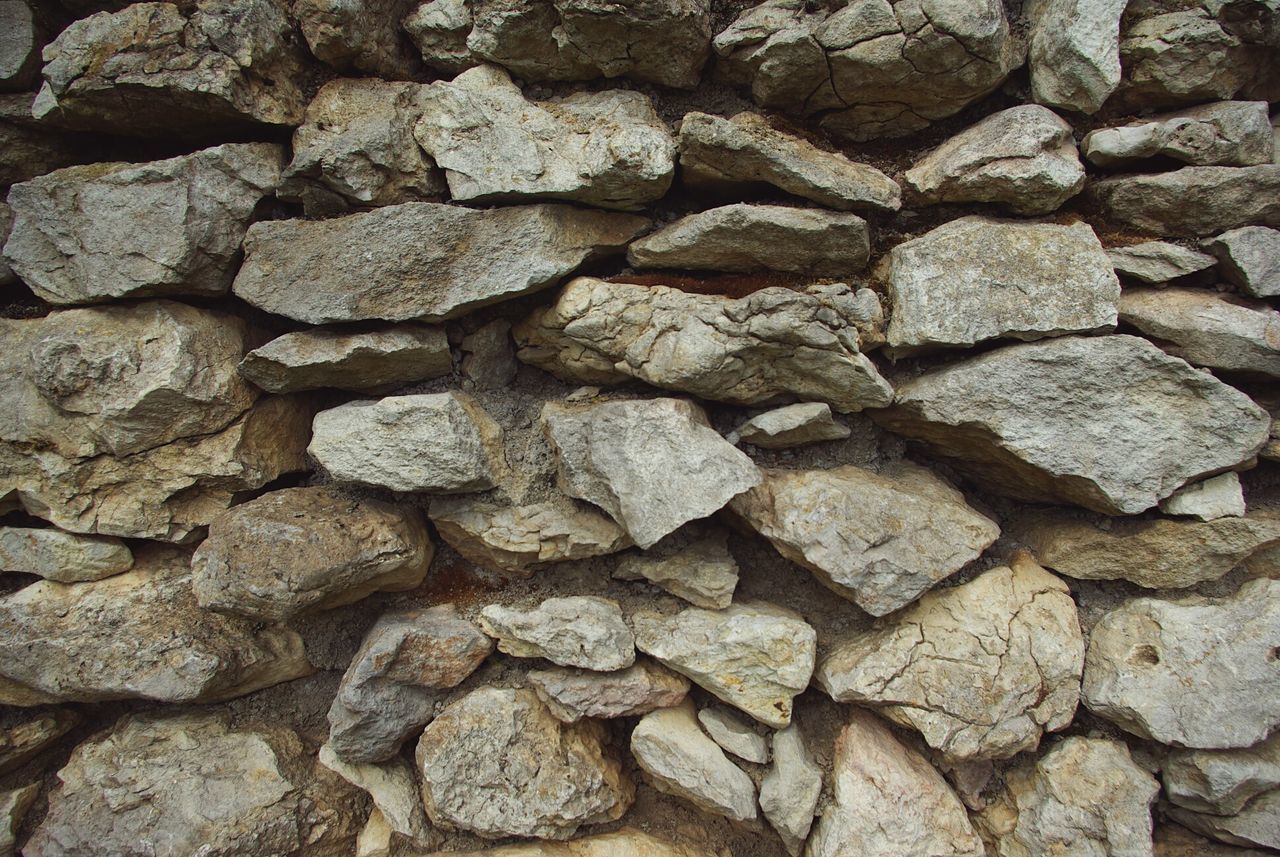 Full frame shot of old stone wall