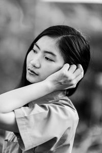 Portrait of teenage girl smiling