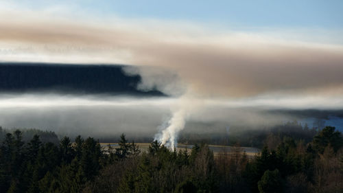 Panoramic view of storm clouds over landscape