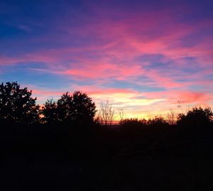 Silhouette of landscape at sunset