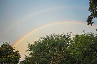 Low angle view of rainbow against sky