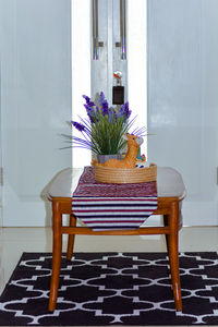 Potted plant on table at home