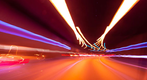 Light trails on road