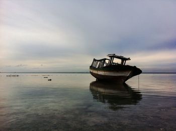 Scenic view of sea against cloudy sky