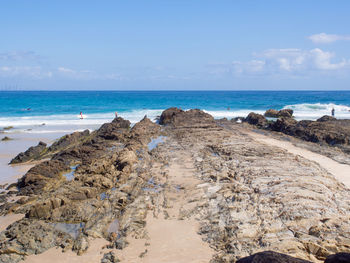 Across snapper rocks to the ocean and horizon