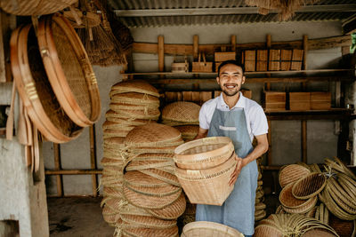 Full frame shot of wicker basket