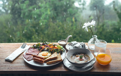 Close-up of food on table