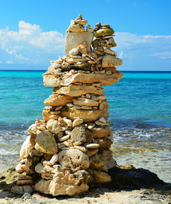 Stack of pebbles on beach