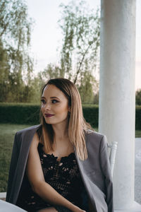 Portrait of woman smiling