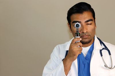 Close-up of a man looking away