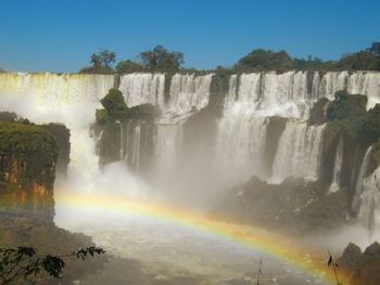 Scenic view of waterfall