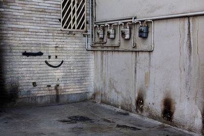 Closed door of old building