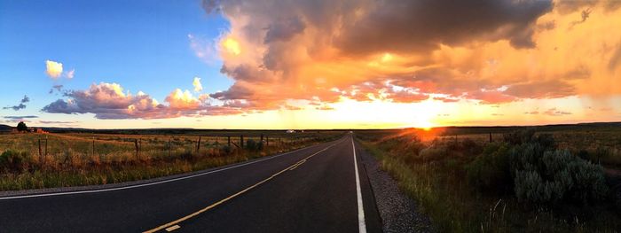 Country road at sunset