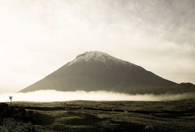 View of volcanic mountain