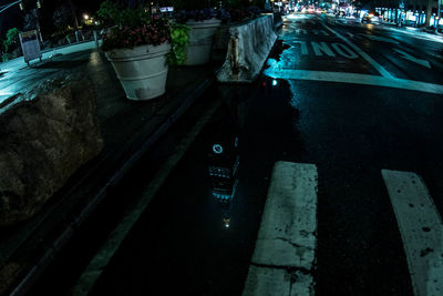 High angle view of road by city