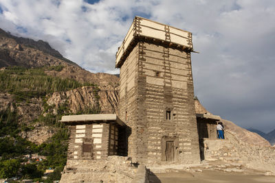 Low angle view of historical altit fort against sky