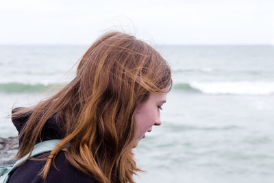 Portrait of woman on beach