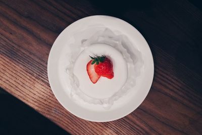 Close-up of strawberry on plate