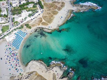 High angle view of beach