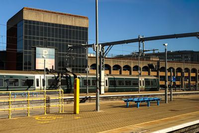 Train on railroad station
