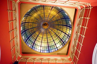 Low angle view of illuminated ceiling