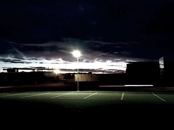 Illuminated city at night