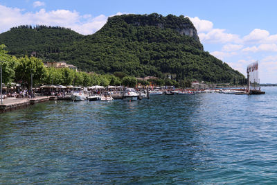 Landscape of lake garda in garda verona italy