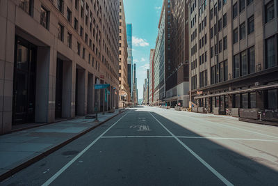 Empty road in city