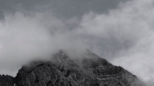 Scenic view of mountain range against sky