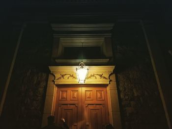 Low angle view of illuminated building