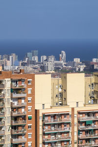 Cityscape against clear sky