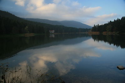 Scenic view of calm lake