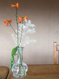 Close-up of flowers in vase on table